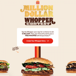 Burger King - Million Dollar Whopper Sweepstakes